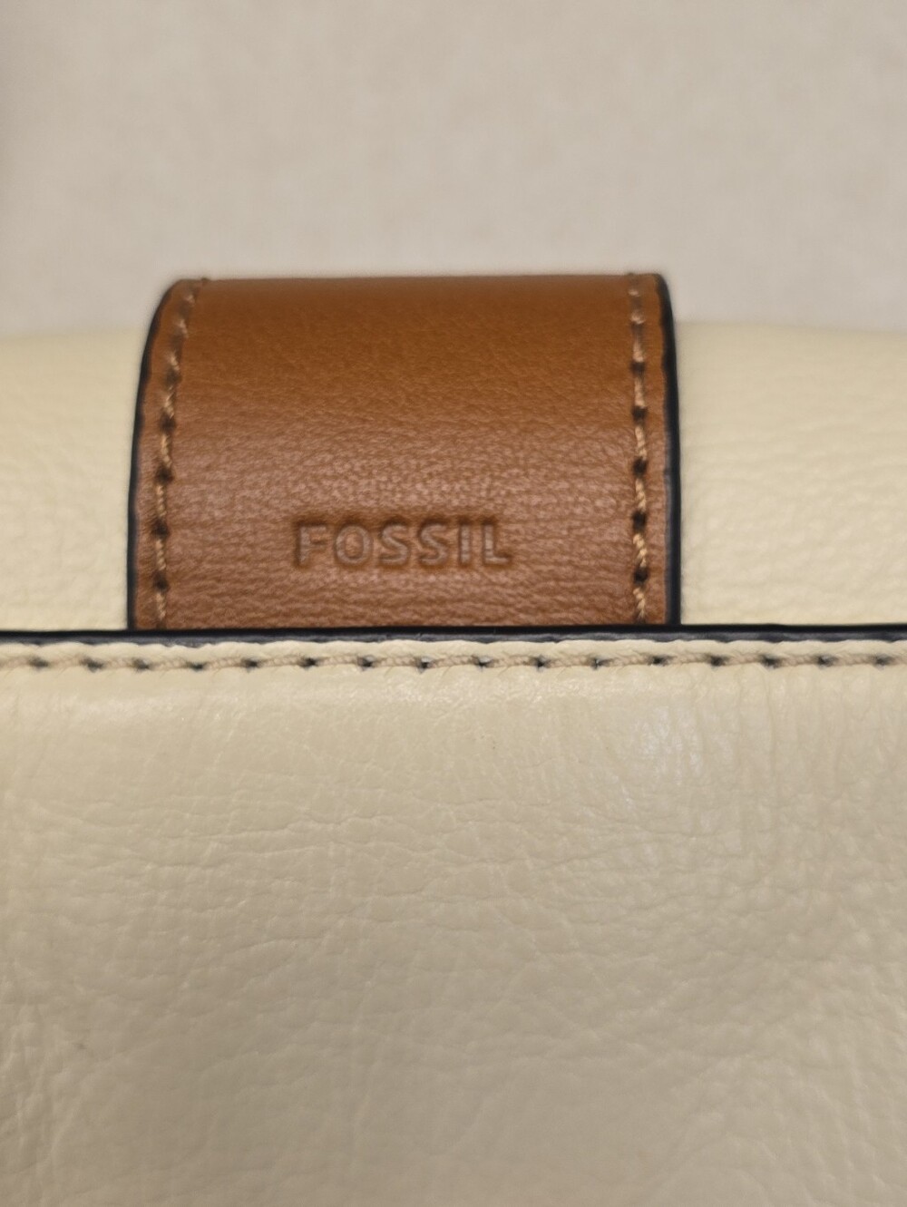 Fossil Bone Cream Leather Harwell Mini Flap Crossbody Bag Saddle Equestrian - Picture 4 of 10